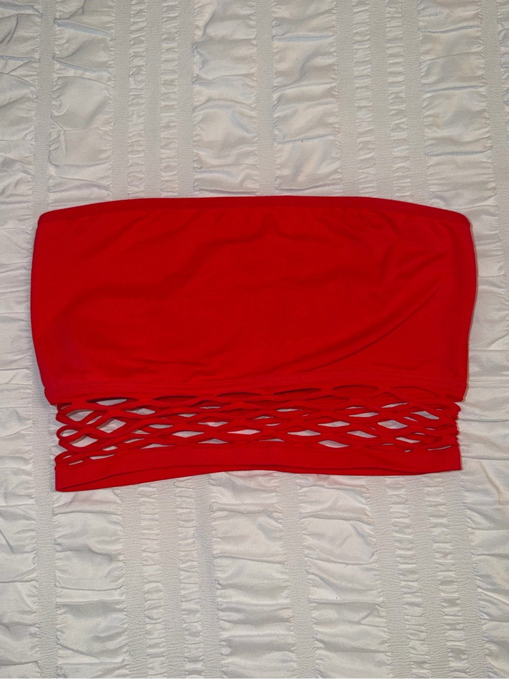 PINK Victoria's Secret Net Trim Bandeau - Red